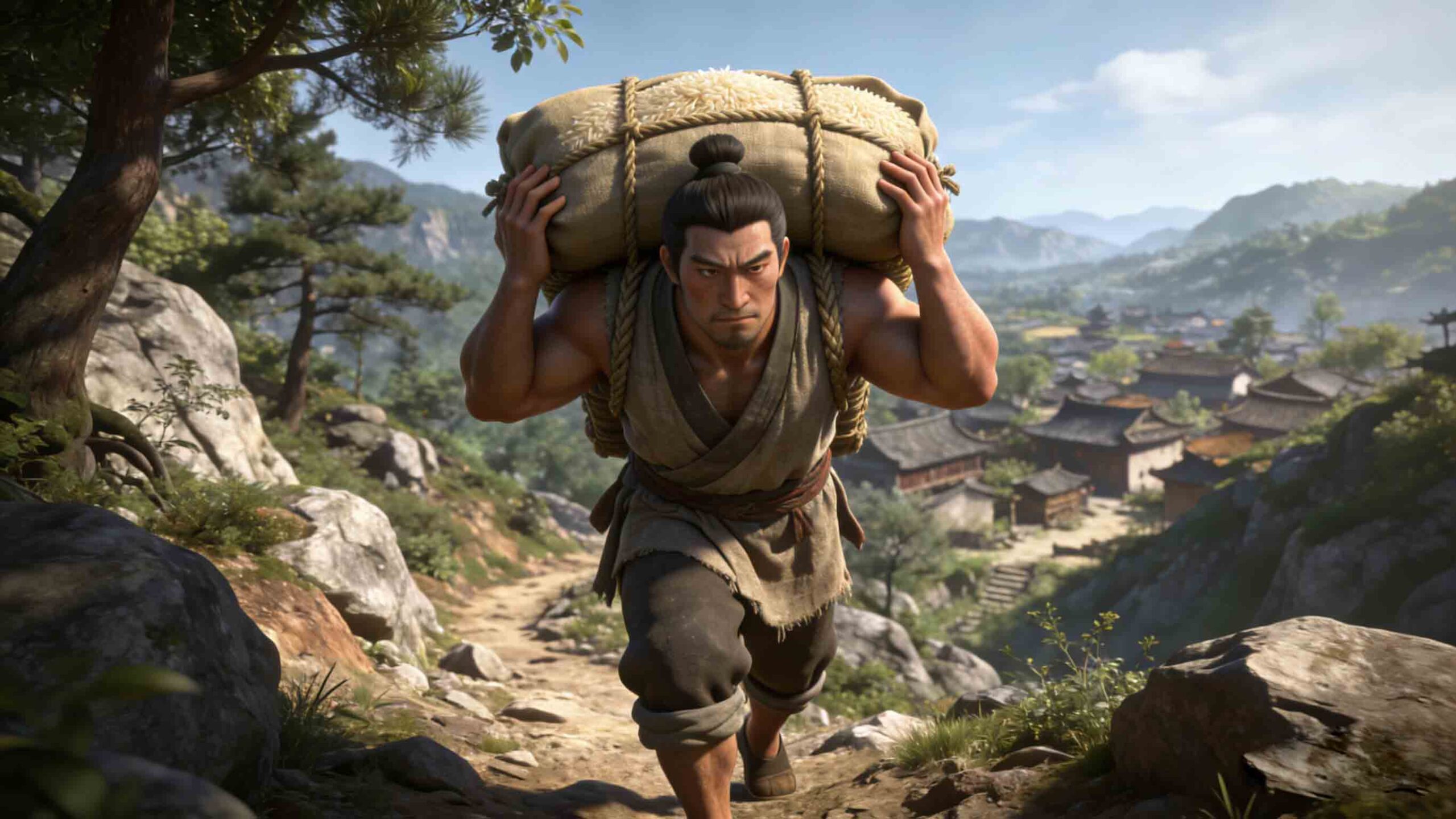 Zilu Carries Rice - Chinese Mengxue Idiom Story Illustration