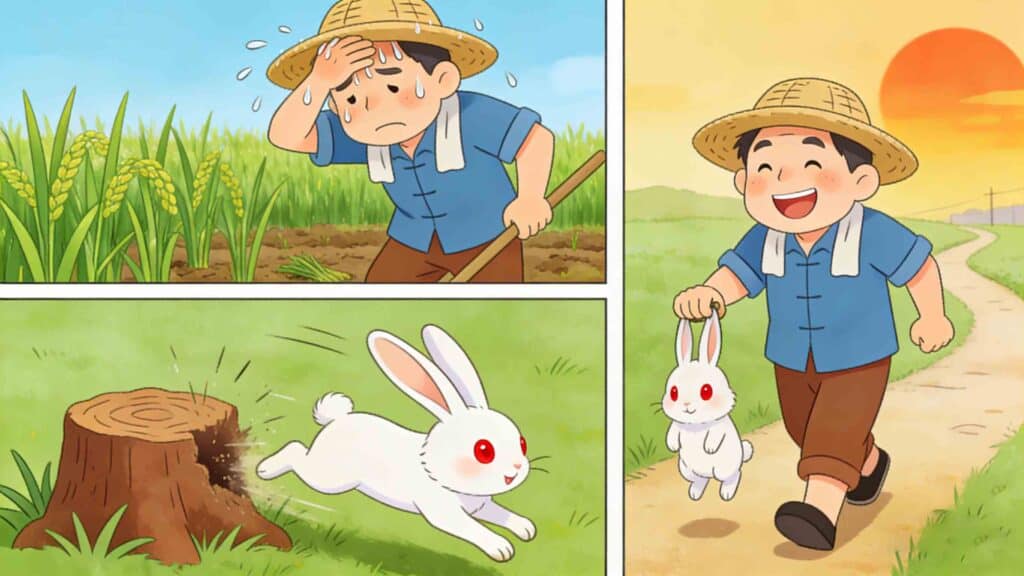 Simple Chinese Idioms for Kids: The Story of “Waiting for Hares” (Shou Zhu Dai Tu) 2 shou zhu dai tu simple Chinese idiom story for kids)