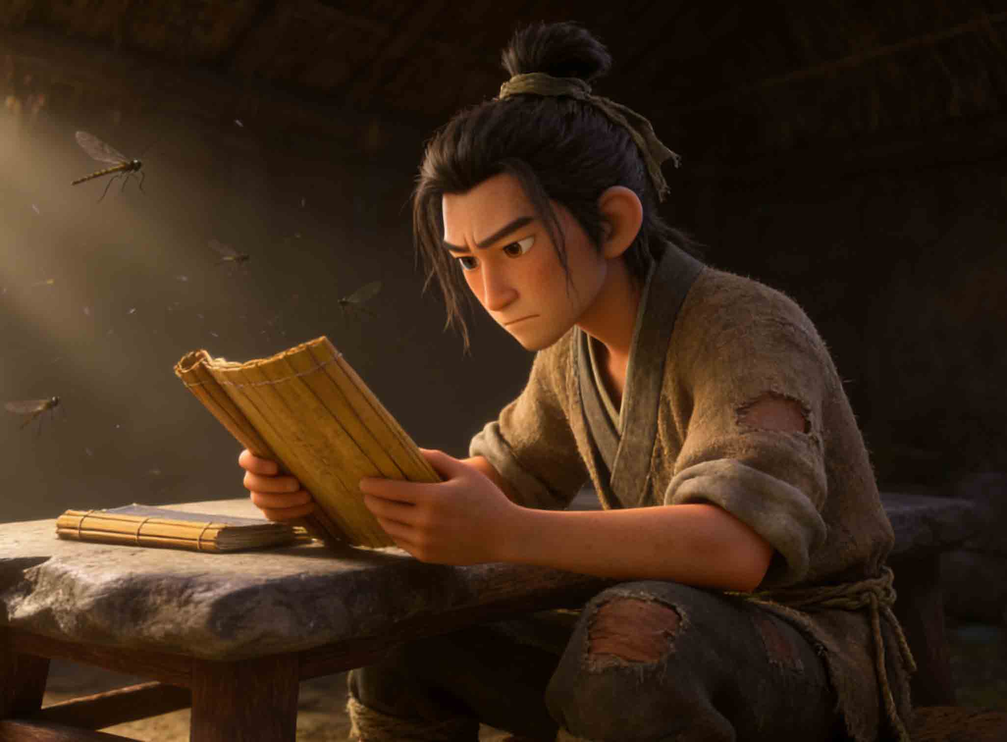 Sun Jing Seals His Door Chinese Idiom Story Illustration