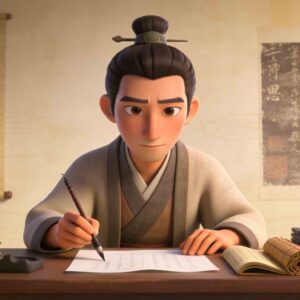 Zuo Si’s Ten Years of Writing - Chinese Mengxue Idiom Story Illustration