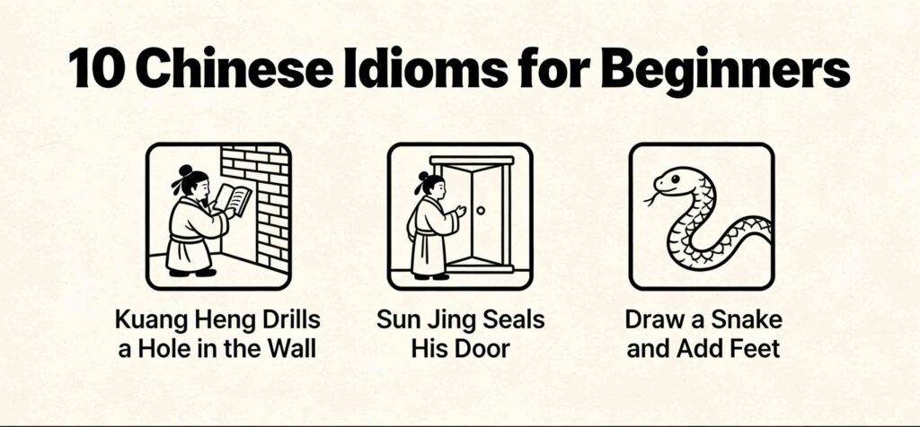 10 Must-Know Chinese Idioms for Beginners 1 Chinese idioms for beginners flashcards