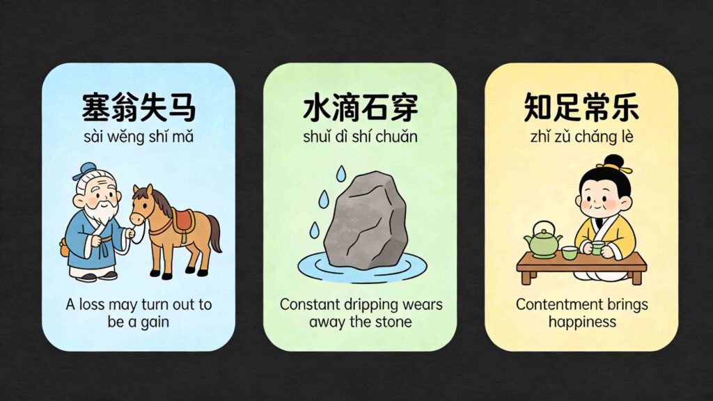 Chinese Idioms About Life: Timeless Wisdom for Daily Living 2 Top Chinese idioms about life – 塞翁失马,水滴石穿,知足常乐 with meanings
