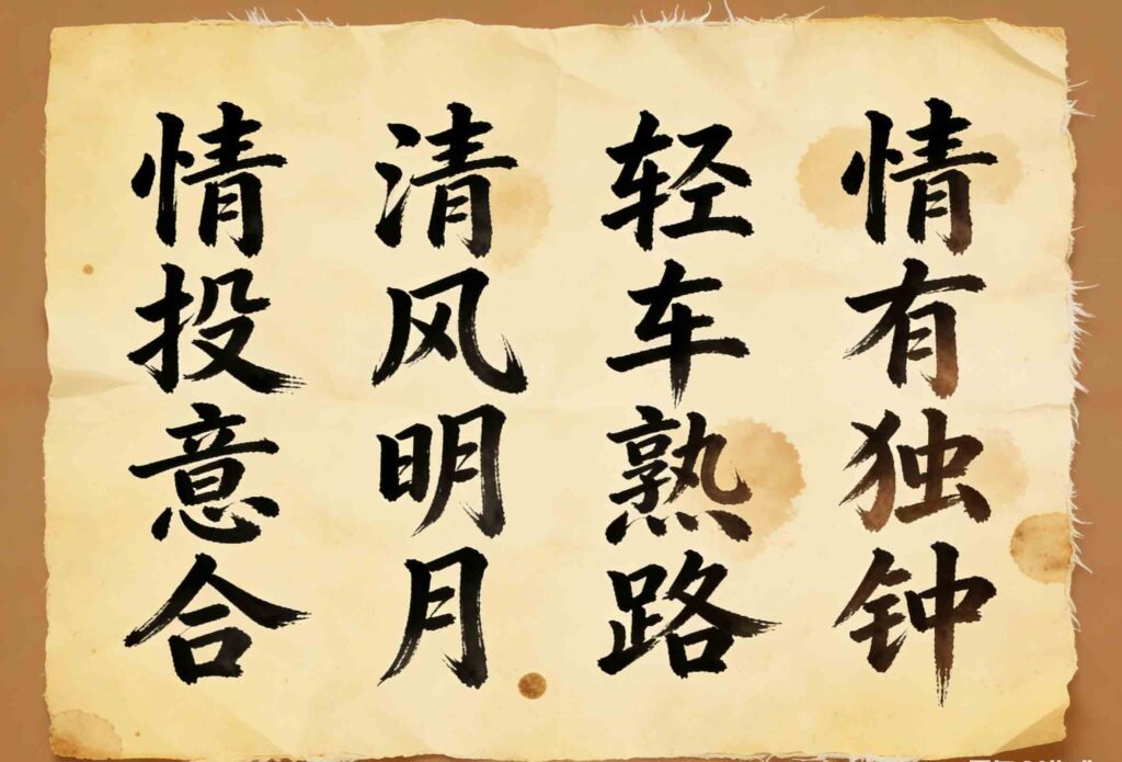 Four-Character Idioms with 'Qing': Meanings & Stories 1 Four-character idioms with the word 'qing' handwritten cards for Chinese learning