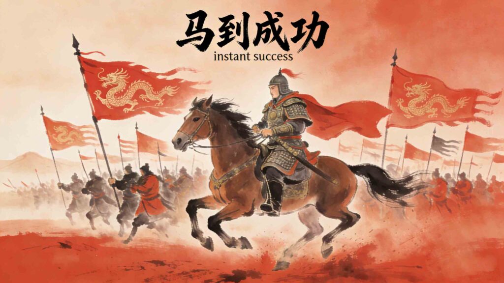 Chinese Idioms with "Ma" (Horse): Timeless Chengyu & Their Stories 2 Ma Dao Cheng Gong idiom illustration – instant success chengyu