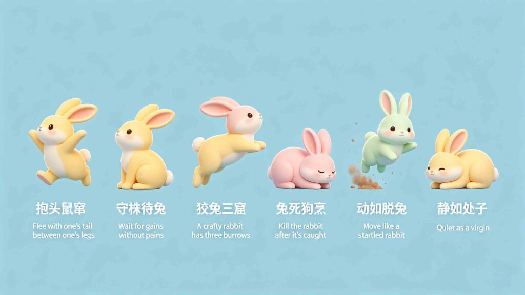 6 Rabbit Chinese Idioms: Easy Meanings & Practical Usage 3 rabbit chinese idioms list with simple explanations for beginners