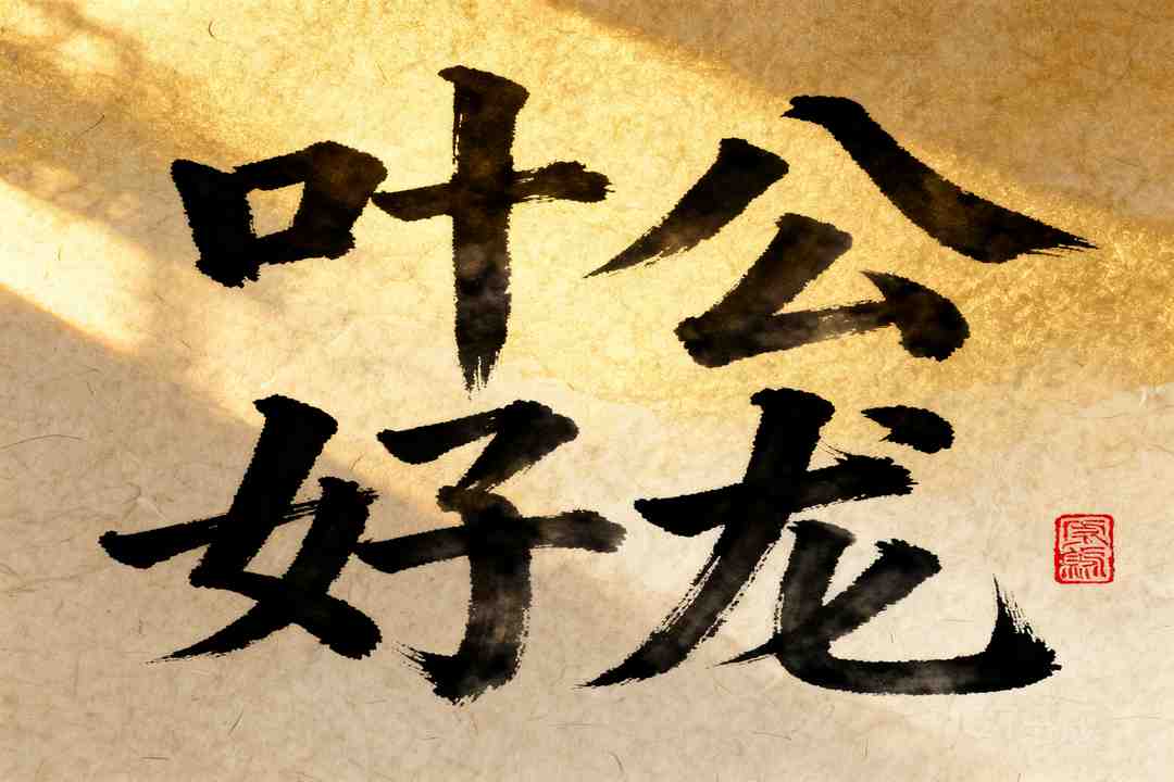 ye gong hao long idiom calligraphy art