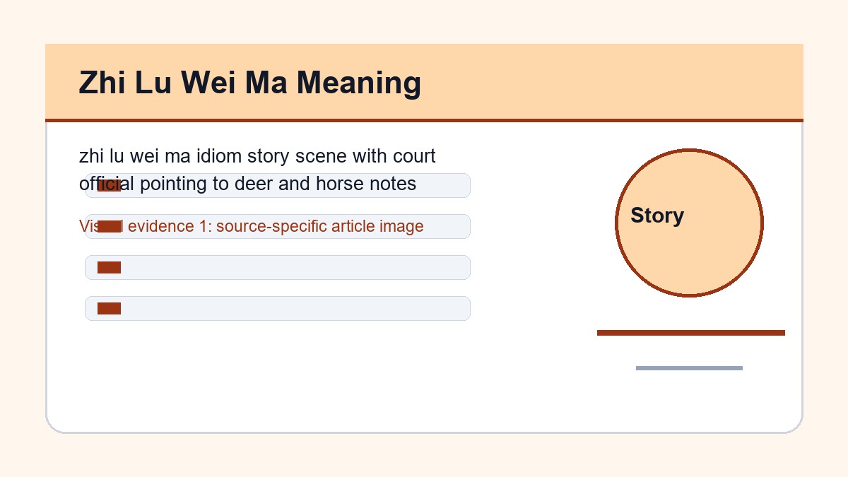 Zhi Lu Wei Ma Meaning: Story, Pinyin, and Modern Examples 2 zhi lu wei ma idiom story scene with court official pointing to deer and horse notes