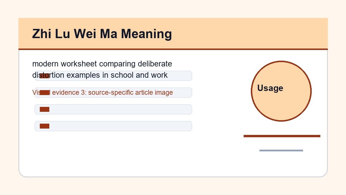 Zhi Lu Wei Ma Meaning: Story, Pinyin, and Modern Examples 4 modern worksheet comparing deliberate distortion examples in school and work