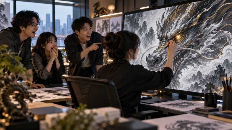 Hua Long Dian Jing Meaning: Story, Pinyin, and Modern Examples 4 Designer adds a final eye highlight that transforms a dragon illustration