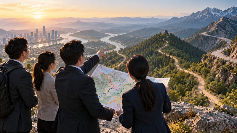 Business team maps several legitimate contingency routes