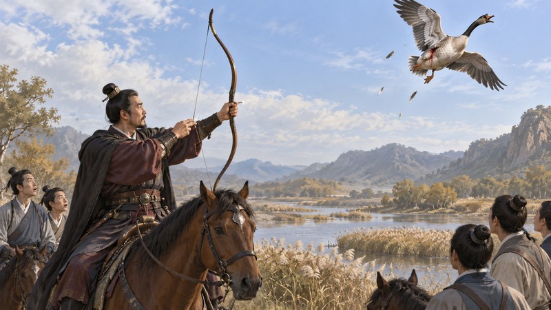 Archer demonstrates how fear alone startles the wounded goose