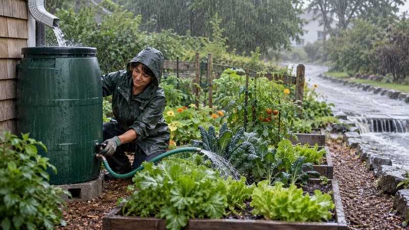 Yi Shi Er Niao Meaning: Story, Pinyin, and Modern Examples 2 Rainwater collection both waters a garden and reduces storm runoff