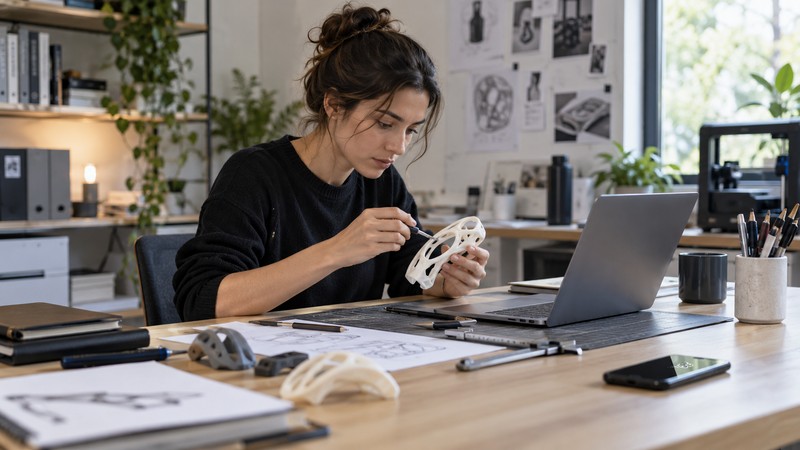 Yi Xin Yi Yi Meaning: Characters, Usage, and Modern Examples 3 Designer focuses on one physical prototype at a clean workbench