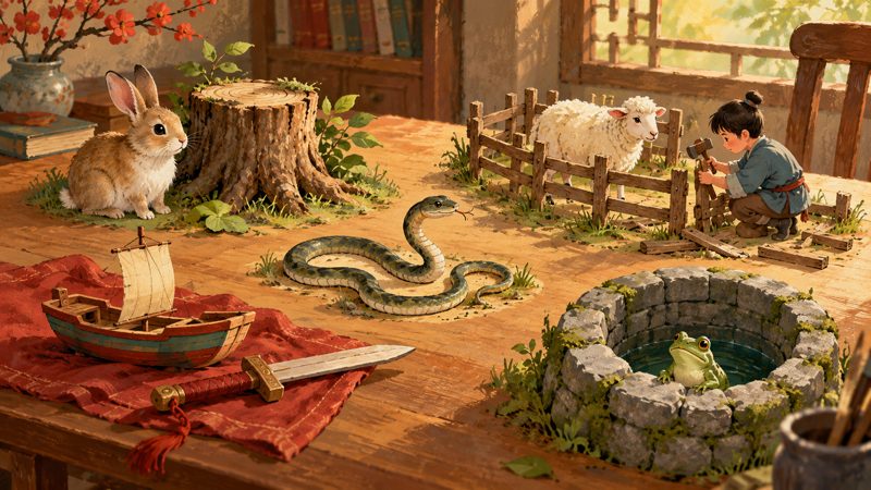 Good Chinese Idioms for Kids: 5 Stories and Activities 2 Story objects representing five Chinese idioms for children